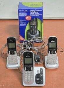 Set of (3) Vintage Panasonic Cordless Phones & (Unopened) American Telecom Cordless Phone