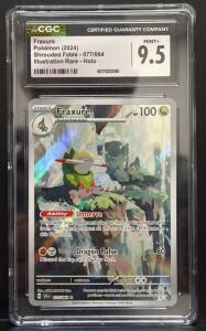 Pok&eacute;mon Fraxure Card, 9.5 Mint+, CGC Graded, Shrouded Fable 2024