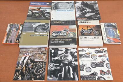 Assorted Vintage Harley Davidson Service Manuals & Magazines
