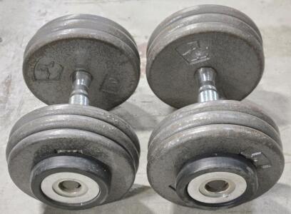(1) 60LB & (1) 55LB Hampton Iron Dumbbell Weights