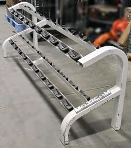 Large Maxicam by Muscle Dynamics 2-Tier Dumbbell Rack - 91"W x 31⅜"H x 22&frac14;"D