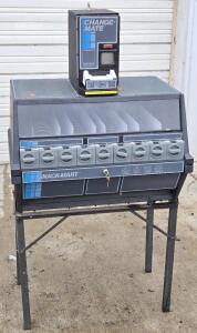 Vintage Snack-Mart Vending Machine - 44"H x 28&frac12;"W x 21&frac12;"D & Change Machine