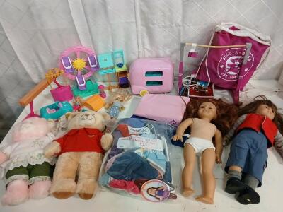 (2) American Girl Dolls W/ Extra Clothes and More (2) Build-a-Bears W/ Extra Clothes & More