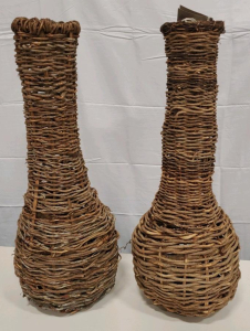 (2) Wicker Baskets Vases 20" Tall ( Please Read Description)