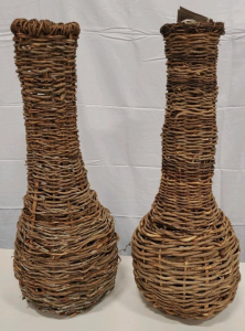 (2) Wicker Baskets Vases 20" Tall