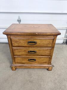 Oak Stain Nightstand B354-92, 3 Drawers, Made in Indonesia