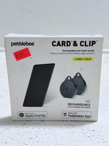Pebblebee Card & Clip, Rechargeable Item Finder Bundle, Apple Find My Compatible