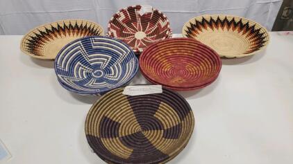(10) Hand Woven Wall Decor Basket Made In Haiti