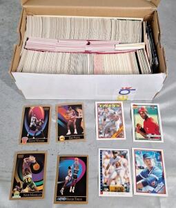 (1) Box Of Assorted Baseball & Basketball Trading Cards Including HOF, Stars & Rookies