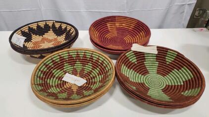 (8) Hand Woven Wall Decor Baskets Made in Haiti