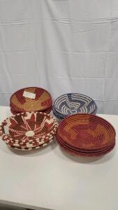 (16) Assorted Woven Wall Hanging Baskets