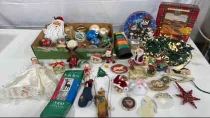 Giant Lot of Assorted Holiday Decor: Assorted Christmas Shelf Sitters, Vintage Angel Christmas Tree Topper, & Much More!! (Please Read Description!!!)