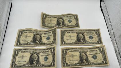Lot Of (5) Dollar Silver Certificates