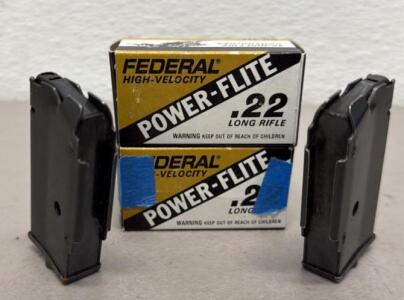 Federal Power-Flite .22 Long Rifle Ammo & Metal Magazines