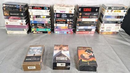 (50+) VHS Movies, Including Saving Private Ryan, Titanic & Gone With The Wind