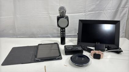 Assorted Electronic Lot - NixPlay Digital Picture Frame , Apple Watch, IPad Mini , Samsung Wireless Fast Charger & More