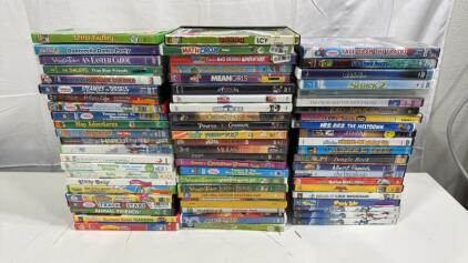 Large Assortment Of 60+ DVD&rsquo;s From Children&rsquo;s To Movies - Titles Like Robots , Casper, Lords Of The Rings , Ice Age , Corpse Bride & Many More