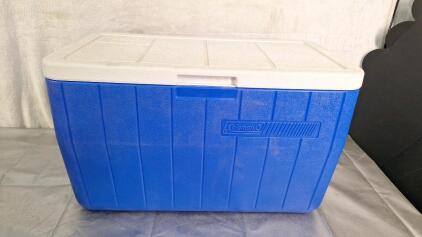 (1) Blue Coleman 48-Qt Cooler Model 5248