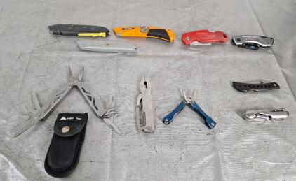 (3) Multi Tools, (2) Pocket Knives & (5) Utility Knives