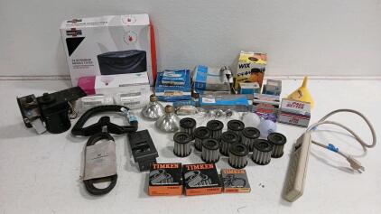 (1) NexGrill 64" Premium Griddle Cover (5) Assorted Bearing Parts (14) Assorted Lightbulbs & More