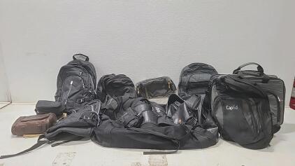 CapEd Black Backpack with Multiple Compartments and Adjustable Straps +More