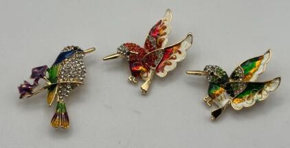 3 Beautiful Hummingbird Pins