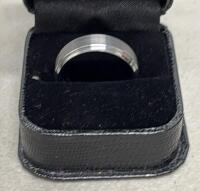 Stainless Steel Plain Band Ring with Black Leather Box Size (11-1/2) - 3