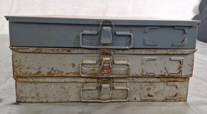 (3) Metal Small Part Organizers, 13"L x 10"W x 2"T