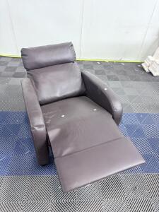 Dark Brown Faux Leather Petite Recliner Chair, Serial 34009