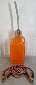 (1) Pair Of Jumper Cables & (1) Orange 5-Gallon Tuff Jug Fuel Container