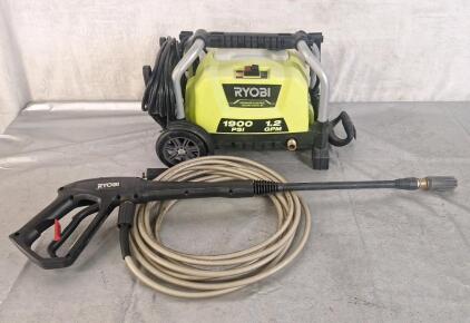 (1) Ryobi 1900PSI Electric Pressure Washer W / Gun & Line