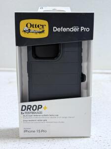 (5)OtterBox Defender Pro Phone Case for iPhone 15 Pro - Black