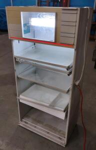 Fluorescent Light Retail Display Case, 4 Shelves, 24"x15"x51"