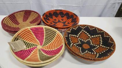 (8) Hand Woven Wall Decor Baskets Made in Haiti