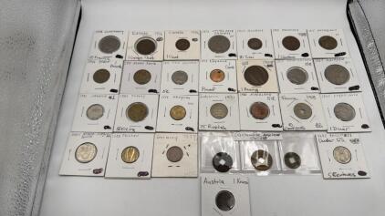 Lot Of 24+ Vintage Foreign Currency Coins Dated 1858- 2005 & 3 Chinese Ancient Coins