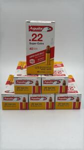 (6) Boxes Of 50 Rounds Of Aguila .22 Super Extra 40 Grains Bullets 300 Rounds Total