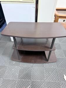 Dark Brown TV Stand, 3 Shelves, Cable Management, Approx. 30" x 16" x 24"