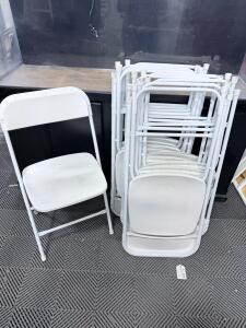 (10) White Folding Chairs