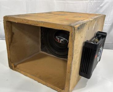 Subwoofer Box W/ Fosgate HX2 10&rdquo; Woofer & Planet Audio AC600.2 Amplifier . Box Measures 16.5 x 13 x 24&rdquo;
