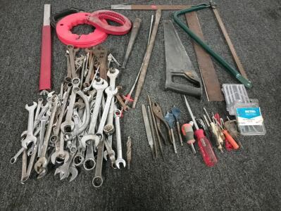 Large Variety Of Mostly Craftsman Wrenches Metric And SAE, (2) Small Fish Tapes, (2) Carpenters Squares And More!