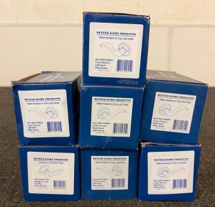 BRAND NEW PRODUCTS!! (7) Better Home Products Handles Including (3) Twin Peaks 4 Collection Right Hand Lever Dummy, (3) Left Hand Dummy, And More