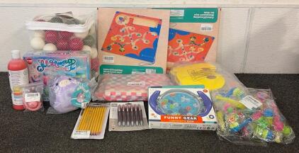 BRAND NEW PRODUCTS!! Including (1) Box Of Mermaid Making Slime Kit, (1) Squismallow-Deacon, (2) Magnet Color And Counting Maze, And More!!
