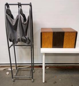 Neatfreak 2-Tier Rolling Vertical Laundry Sorter. Vintage Wooden Storage Chest 12"x25"x16"