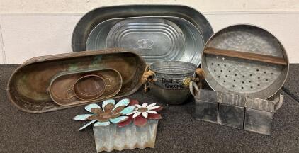 Variety of Metal Tubs Small Mesium And Large