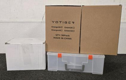 Grinch Inflated Tard Decor, Photo Storage Box, (2) Boxes Of Pickleball Balls (Orange)