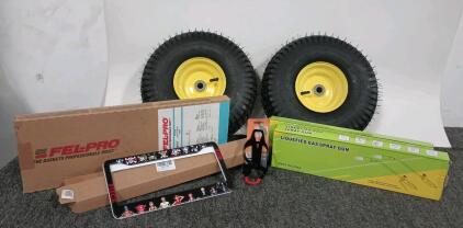 (2) MaxAuto 15x6.00-6 Tire and Wheel, 15x6.00-6 Lawn Mower Tires, (2) Liquefied Gas Spray Guns, FEL-PRO MS 98015 T Intake Manifold Gasket Set, And More!