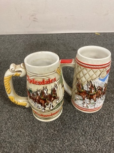 (2) Budweiser Steins