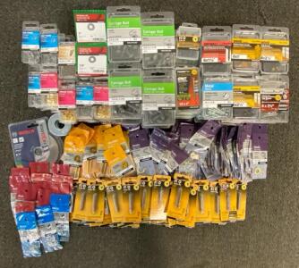 Hardware Including Carriage Bolts, Various Screw Types, Driver Bits, Tacks, Flat Washers, Hooks, Bosch XLock 4 1/2&rdquo; Continuous Rim Blade