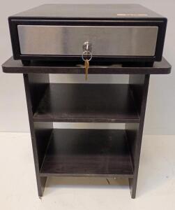 M-S Cash Drawer/Safe Box With Lock & Key 13"x16"x4" Signature Design by Ashley Winbardi Black Chairside End Table With Two Shelves. 18"x16"x16"