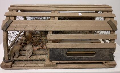 Vintage Wooden Lobster Trap 31" Wide 16" Tall 23" Deep